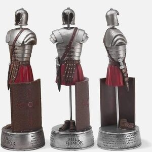 Silver and Red Full Armor of God Figurine